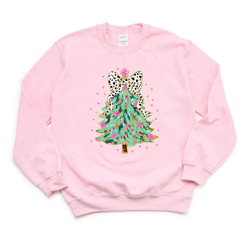 Girly Christmas Tree Coquette Tee or Sweatshirt