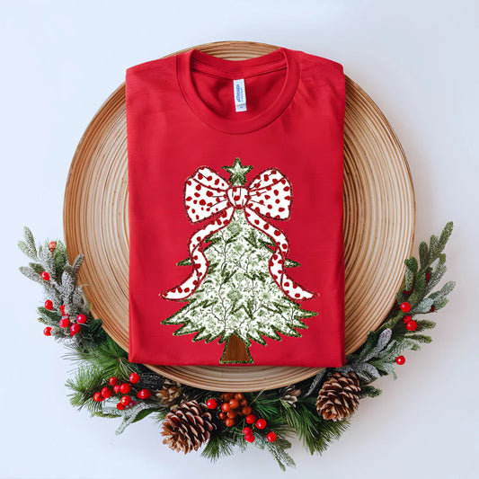 Green Christmas Tree Coquette Tee