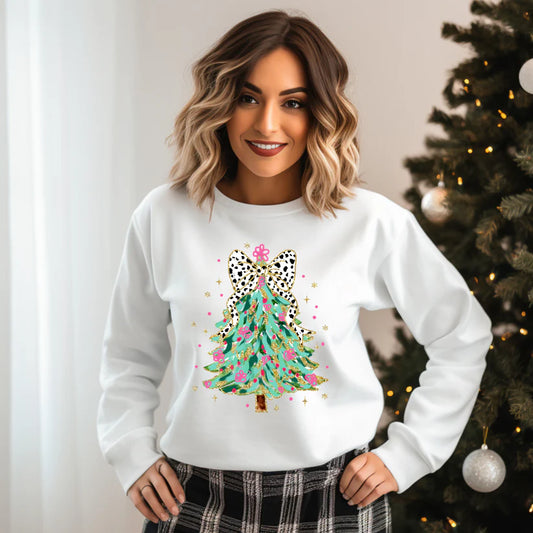 Girly Christmas Tree Coquette Tee or Sweatshirt