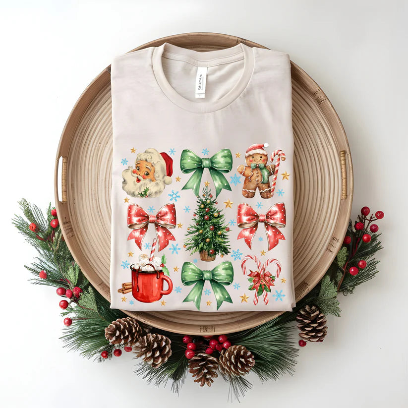 Vintage Christmas Coquette Sweatshirt or Tee