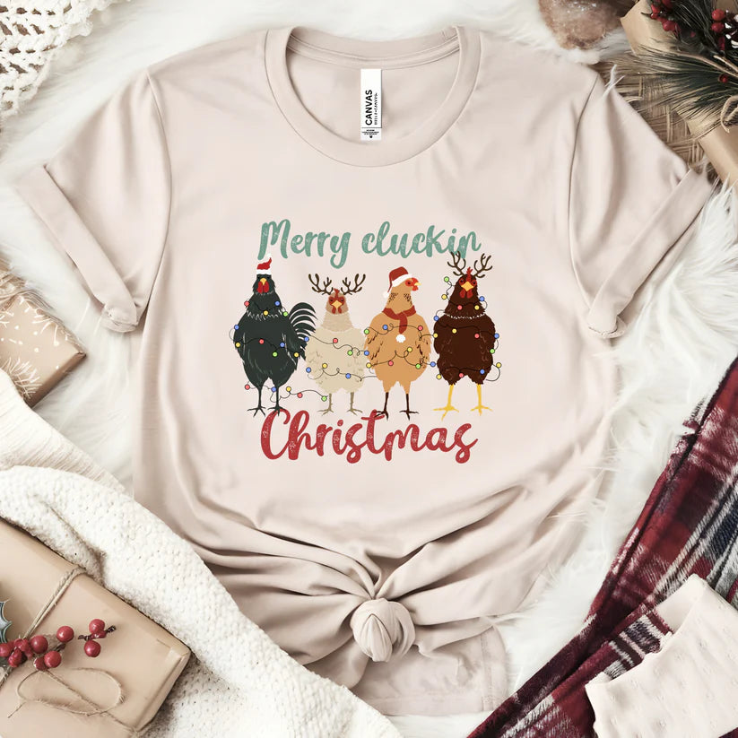 Merry Cluckin Christmas Tee or Sweatshirt