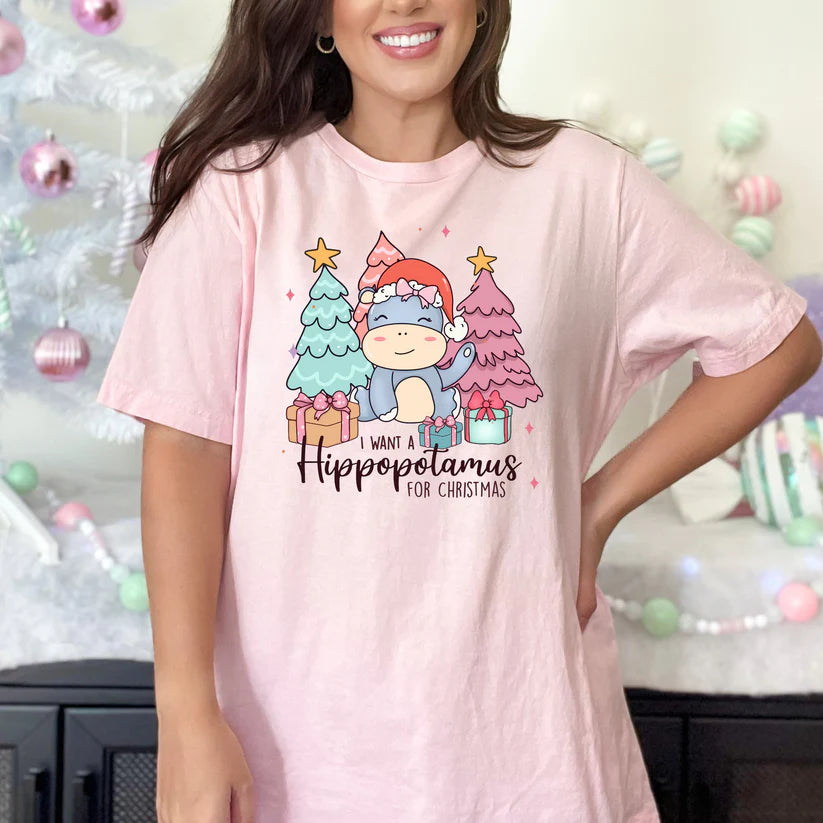 Hippopotamus for Christmas Tee