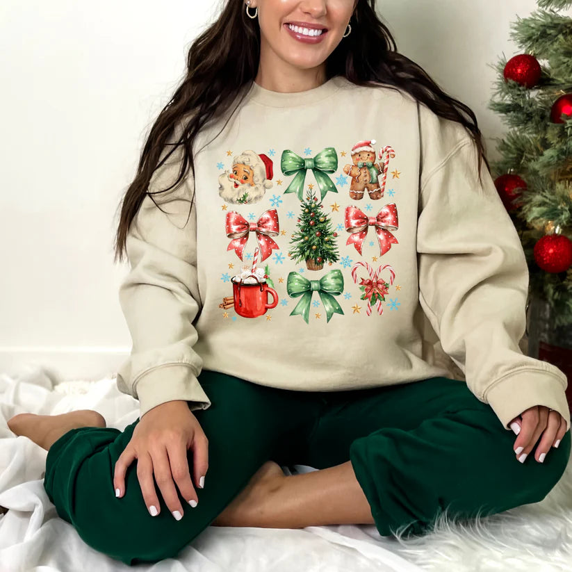 Vintage Christmas Coquette Sweatshirt or Tee