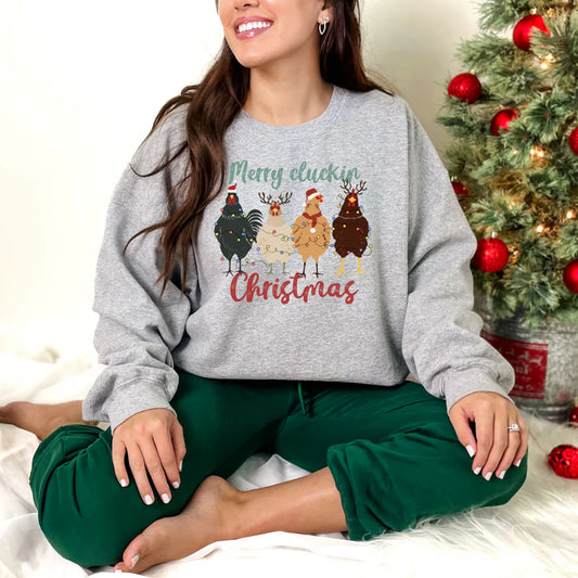 Merry Cluckin Christmas Tee or Sweatshirt