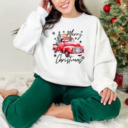 Red Truck Merry Christmas Sweatshirt